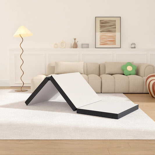 YRLLENSDAN 3 Inch Single Mattress, Floor Mattress Foldable Bed with Washable Cover Non-Slip Bottom for Camping Folding Mattress Trifold Mattress Foldable Mattress Single Size, 75" x 25" x 3"