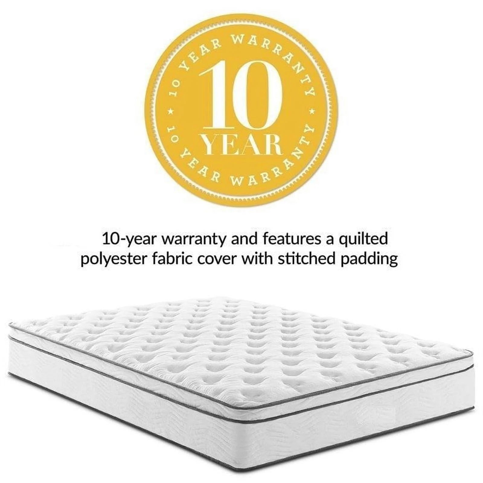Allora 14" Twin Quilted Innerspring Mattress in White