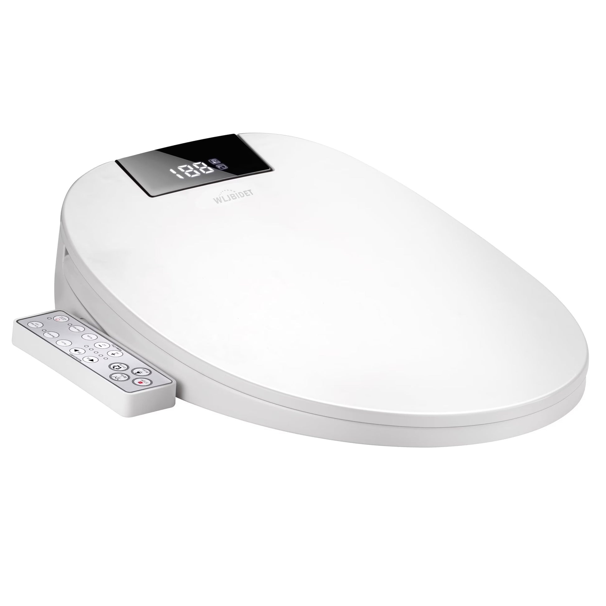 WLJBIDET Toilet Bidet Seat, Instant Warm Water, Self-Cleaning Nozzle, Multiple Spraying Modes, Electric Heated Seat, Warm Air Drying, Soft Closed Lid, Display Screen, Requires Electricity, Elongated