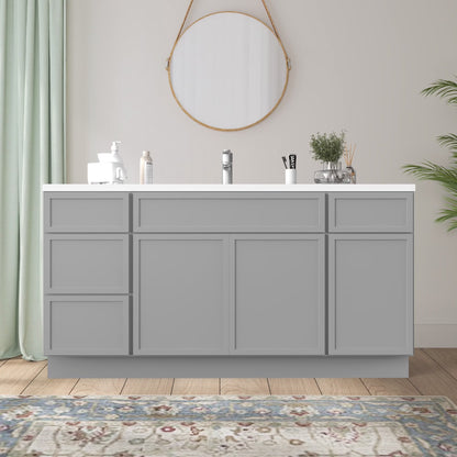 60 in. W x 21 in. D x 32.5 in. H Freestanding Bathroom Vanity Cabinet without Top in Smoky Gray
