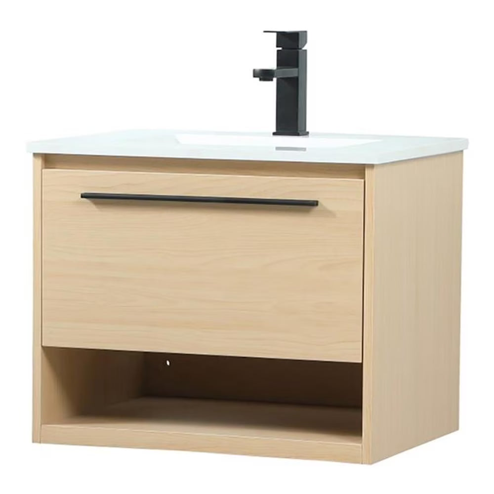 24 inch single bathroom vanity in concrete grey