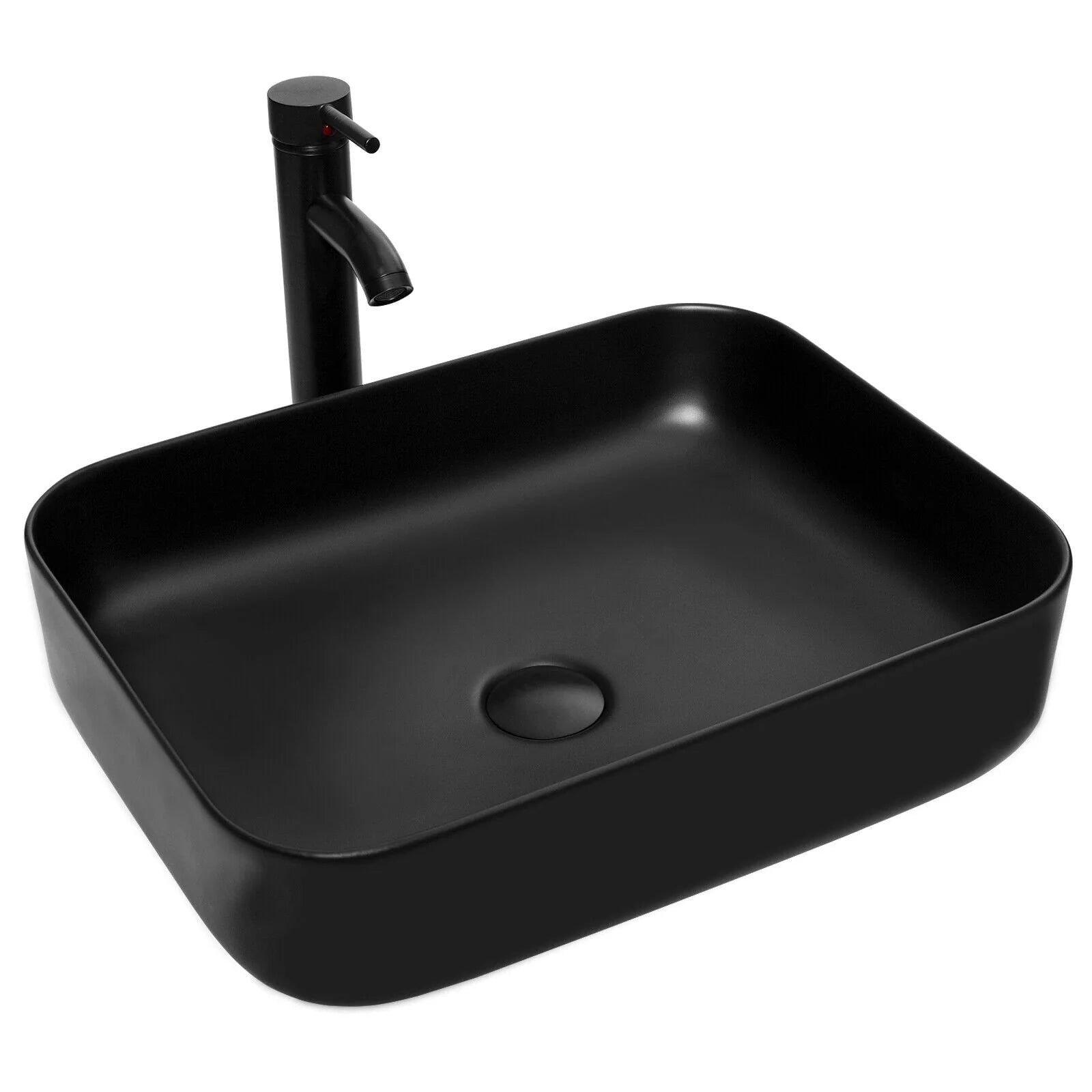 FULLWATT 24" Vanity Bathroom Cabinet with Mirror and Vessel Sink Bowl Faucet Combo Set