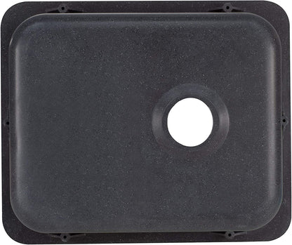 RecPro RV Kitchen or Bathroom Bar Sink | 15" X 13" | White or Black Granite | Single Plumbing Hole | Made in USA (Black Granite)