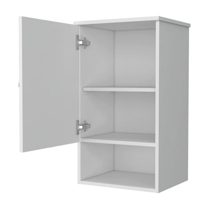 Carrizo Medicine Cabinet In Melamine with One Door,White,White Melamine Bath Faucets Bathroom Storage