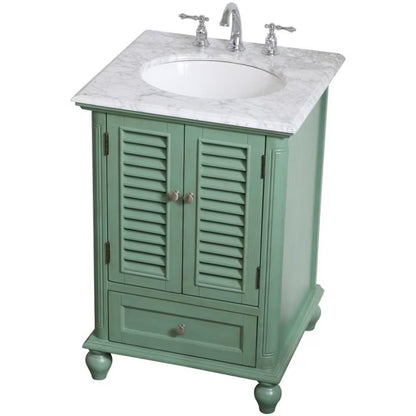 24 inch single bathroom vanity in blue
