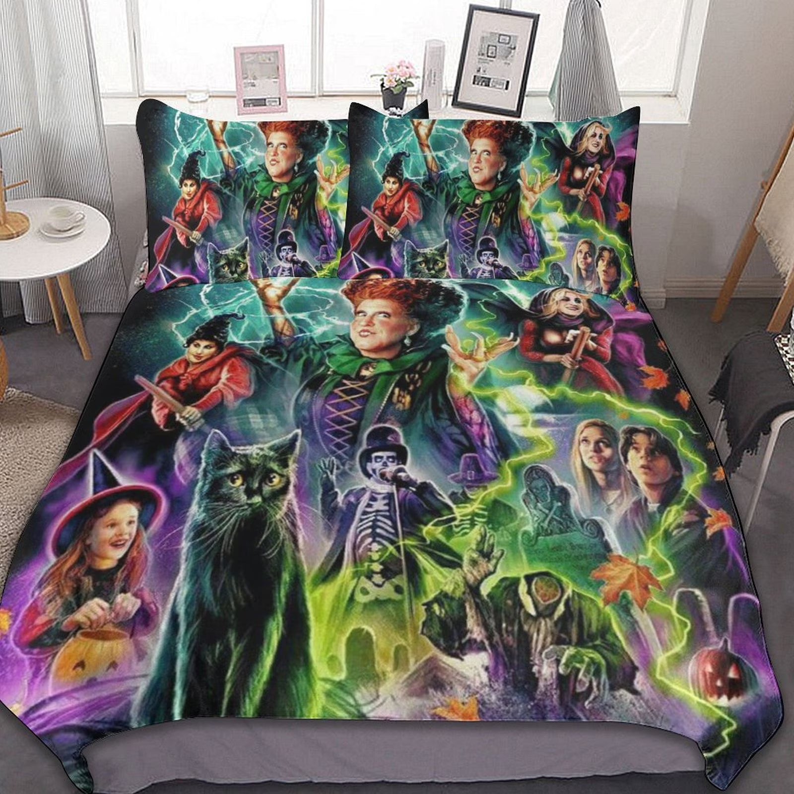 Hocus Pocus 3 Pieces Quilt Cover Set Soft Bedding Set 1 Duvet Cover + 2 Pillow Shams Home Bed Cover 86"x70"