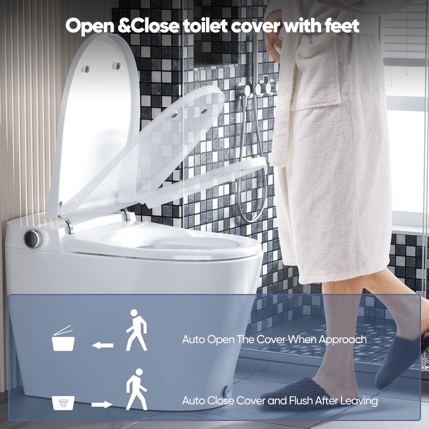 HOROW Luxury Smart Toilet, with Bidet Built-in, Automatic, Auto Open/close Lid, Heated Bidet Seat