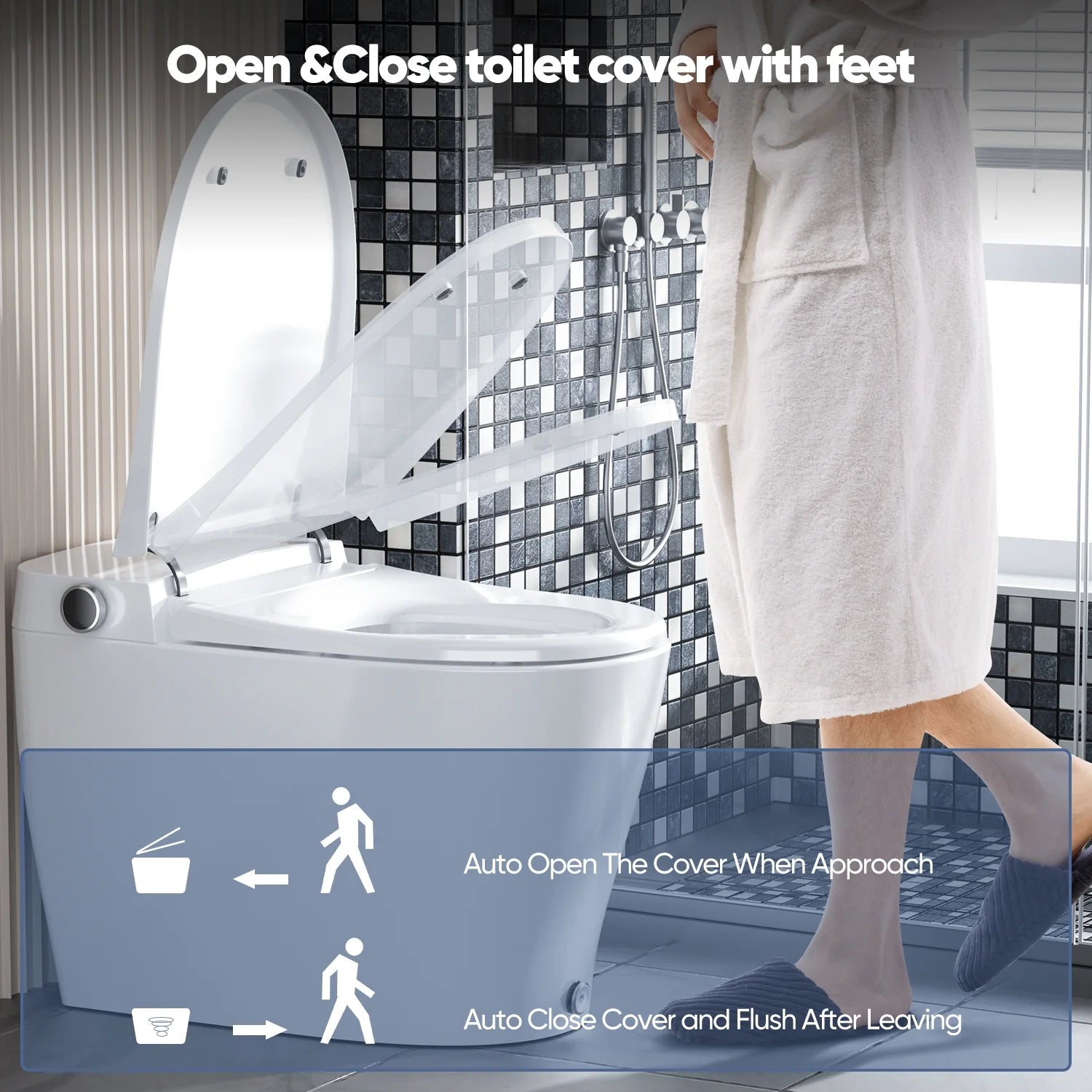 HOROW Luxury Smart Toilet, with Bidet Built-in, Automatic, Auto Open/close Lid, Heated Bidet Seat