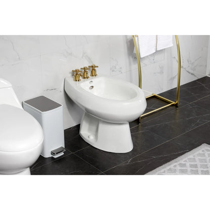 Kingston Brass KB6327DX Concord Three-Handle Bidet Faucet with Brass Pop-Up, Brushed Brass