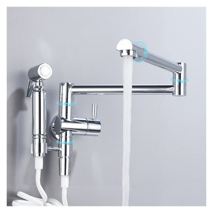 Pot Filler Tap Wall Mounted Foldable Kitchen Faucet With Bidet Sprayer Cold Bidet Faucet Sink Tap Rotate Folding Spout ,Effortless Installation