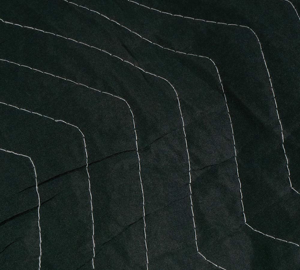 2 Pack Black Quilted Moving Storage Blanket for Sofa and Couch - 38"x108"x46" Polyester Reusable, and Washable Zig-Zag Stitching Furniture Moving Cover