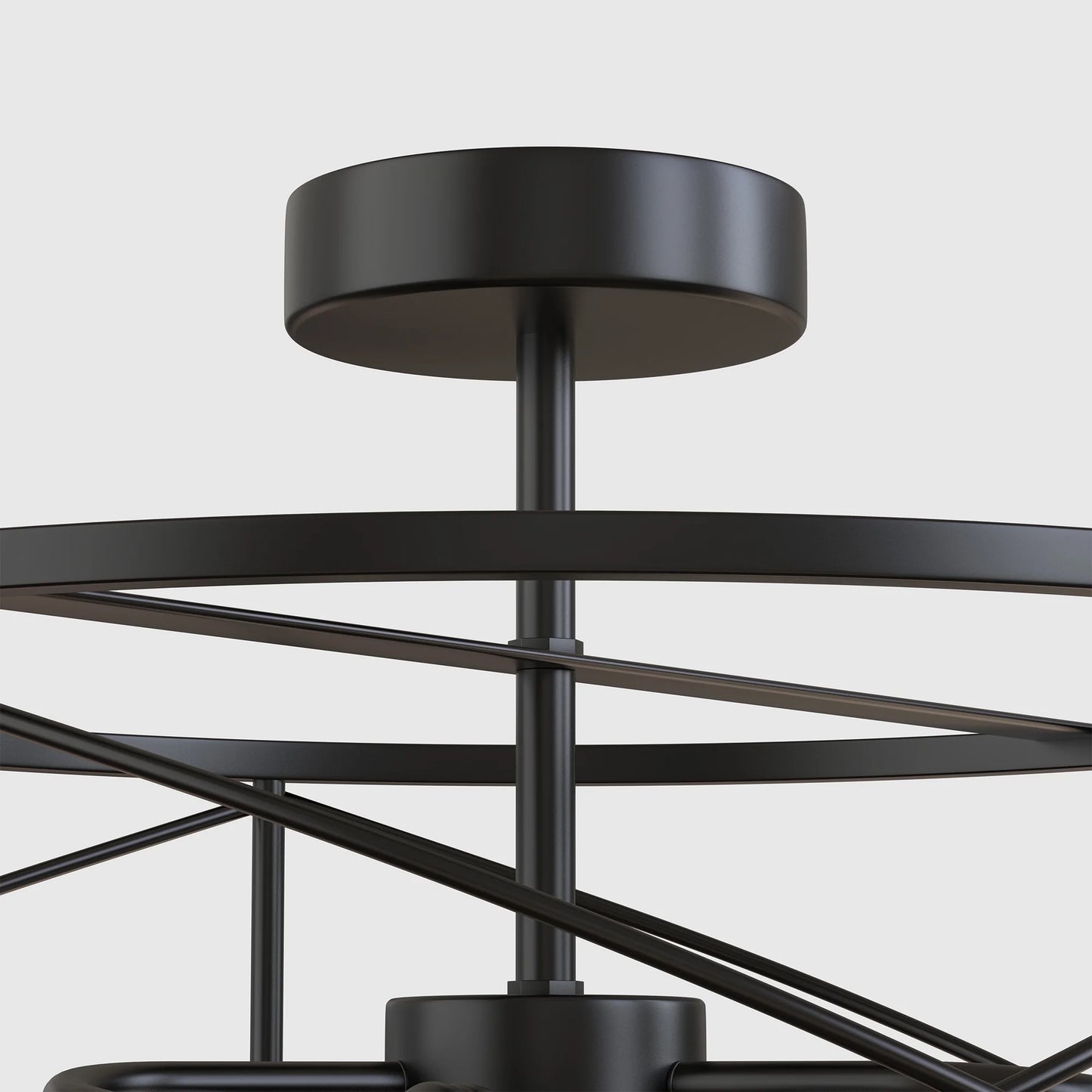LOHASLED 3 Lights Black Vintage Retro Industrial Modern Farmhouse Lighting, Semi Flush Mount Ceiling Light Fixture with Metal Cage for Kitchen Bedroom Hallway Living Room Bathroom