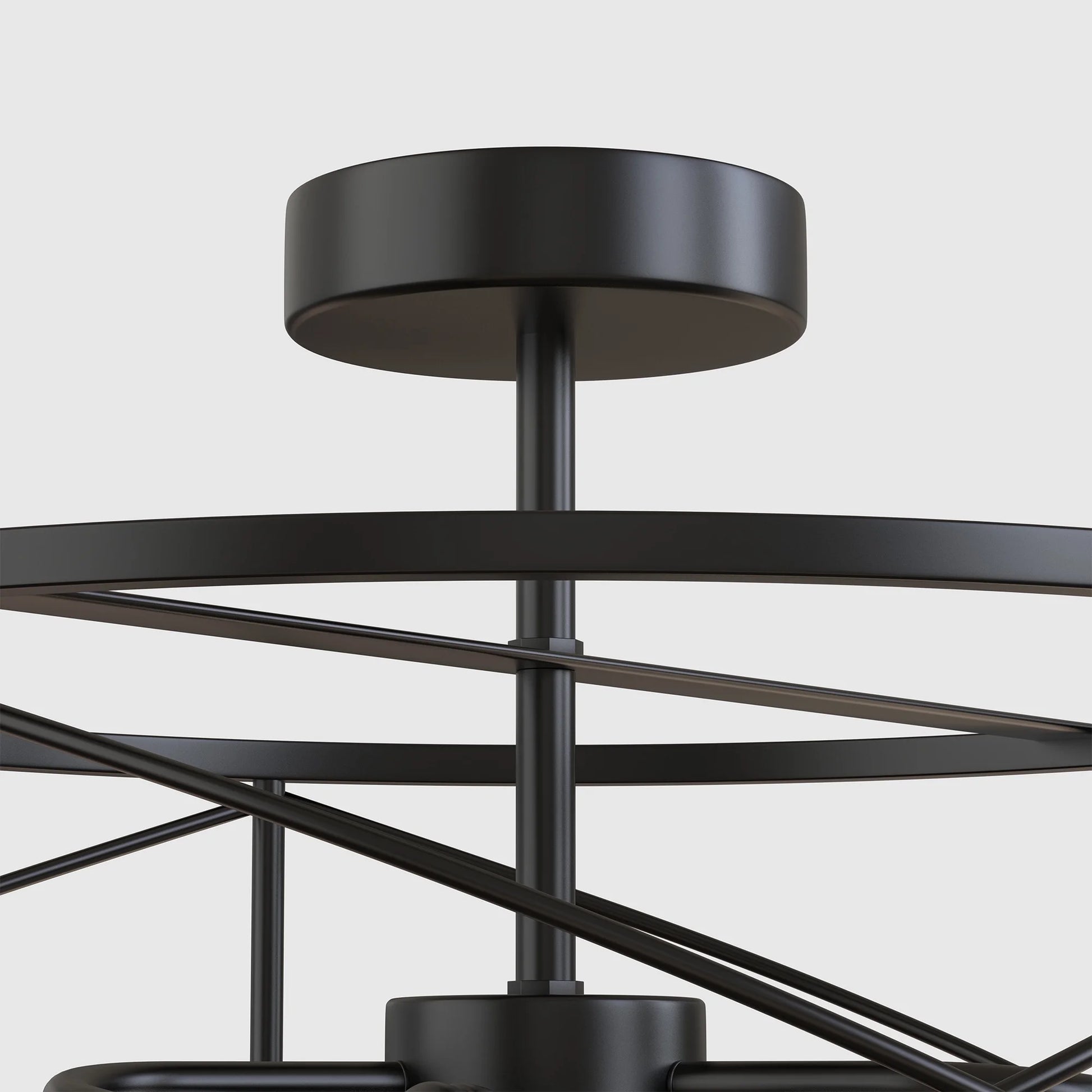 LOHASLED 3 Lights Black Vintage Retro Industrial Modern Farmhouse Lighting, Semi Flush Mount Ceiling Light Fixture with Metal Cage for Kitchen Bedroom Hallway Living Room Bathroom