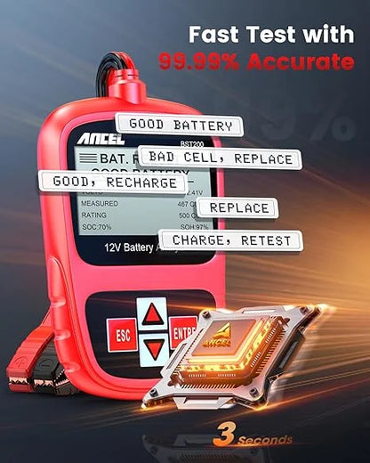ANCEL BST200 Car Battery Tester 12V with ANCEL PB100 Automotive Power Circuit Probe Tester
