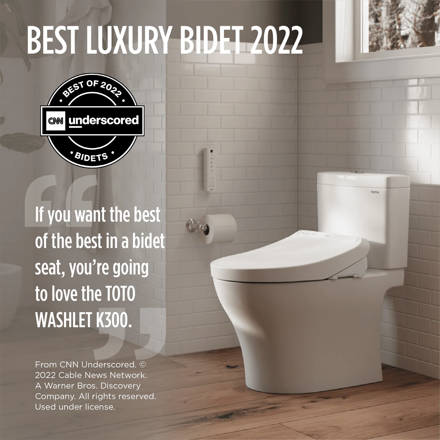 TOTO WASHLET K300 Electronic Bidet Toilet Seat with Instantaneous Water Heating, PREMIST and EWATER+ Wand Cleaning, Elongated, Cotton White - SW3036R#01