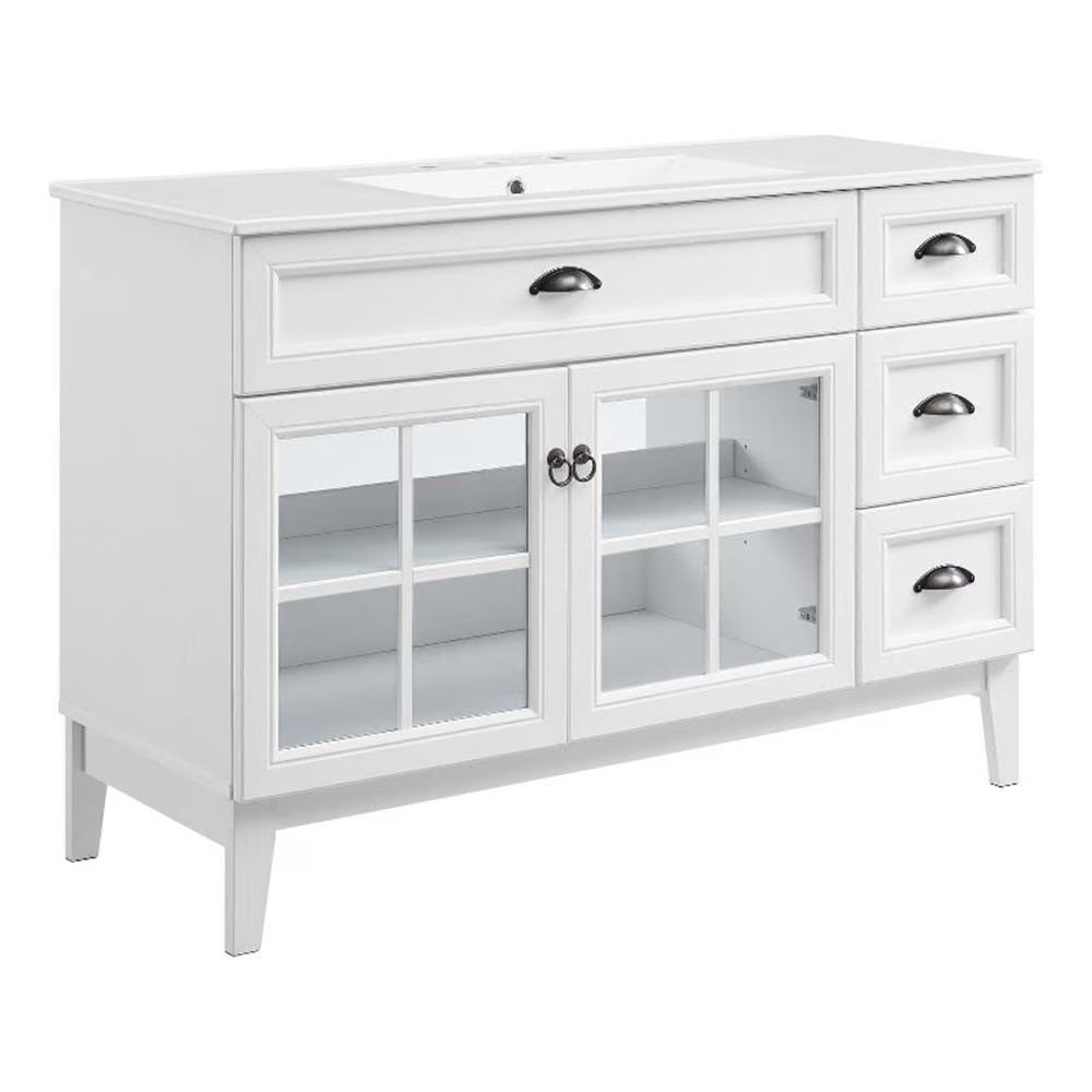 Modway Isle 48" Bathroom Vanity Cabinet in White White