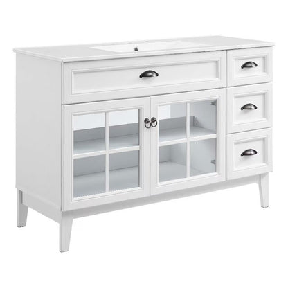 Modway Isle 48" Bathroom Vanity Cabinet in White White