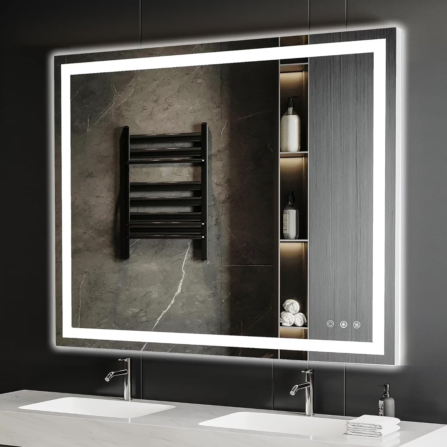 Funtouch Arched LED Bathroom Mirror 20"x30" with Front and Backlight, LED Bathroom Mirror with LightsAnti-Fog3 Colors, Memory,Shatterproof,UL Listed