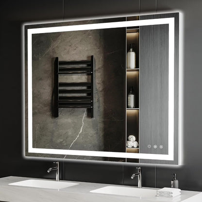 Funtouch Arched LED Bathroom Mirror 20"x30" with Front and Backlight, LED Bathroom Mirror with LightsAnti-Fog3 Colors, Memory,Shatterproof,UL Listed