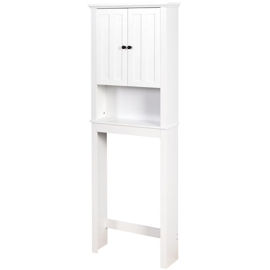 Ktaxon 67"H Over The Toilet Storage, Bathroom Space Saver, Bathroom Cabinet with Double Door & Adjustable Shelves, White
