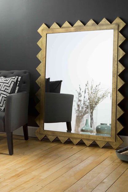 Mark& Day Wall Mirror, Houtdorp Traditional Gold Rectangle Vanity Mirrors for Bedroom Living Room Bathroom and Entryway Home Decor, Mounted Gilded Wood Frame Mirror for Walls (35"H x 25"W)