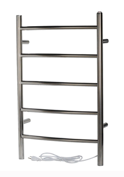 See All 5-Bar Stainless Steel Electric Towel Warmer Wall Mounted Hardwired/Softwired Combo in Polished finish