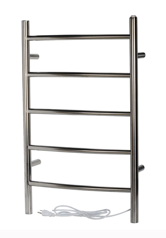 See All 5-Bar Stainless Steel Electric Towel Warmer Wall Mounted Hardwired/Softwired Combo in Polished finish