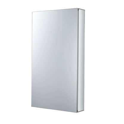 Fine Fixtures Bathroom Medicine Cabinet, Aluminum, Recessed/Surface Mount, Right/Left Hinged, Mirrored Interior Grey 15 X 24 Mirrored Finish