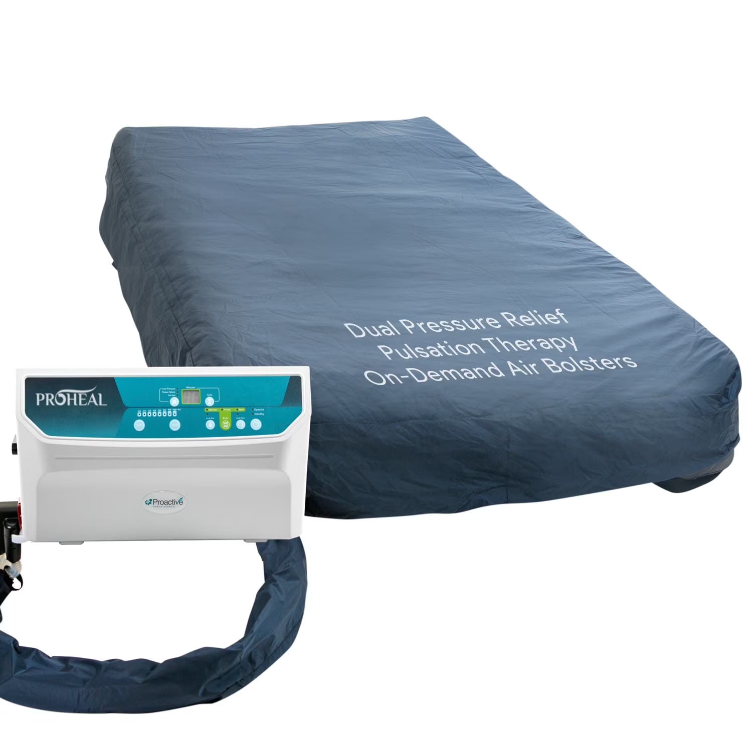 Proheal Bariatric Low Air Loss Alternating Pressure Air Mattress with Pump & Side Air Bolsters - Stages I-IV 36° x 80° x 8/11"