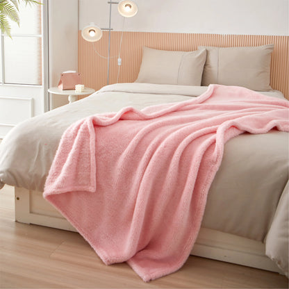 Your Zone Pink, Soft, Oversized, Fuzzy Throw Blanket for Kids, 72 x 50 inches