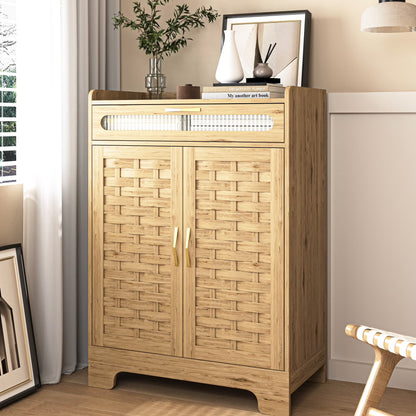 Modern Coffee Bar Cabinet With Drawer & Adjustable Shelf For Kitchen, Dining Room, Bathroom, Entryway Style Living Room