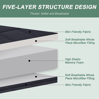 Lilypelle Japanese Floor Mattress Futon Mattress, Thicken Tatami Mat Sleeping Pad Mat Foldable Roll Up Mattress Boys Girls Dormitory Mattress Pad Kids Floor Lounger Bed and Sofas, Coffee, Full Size