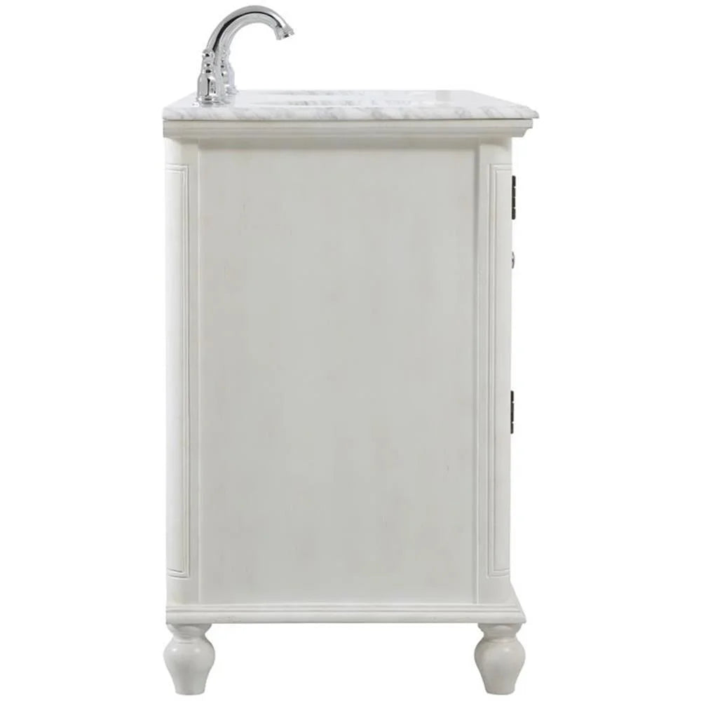 Elegant Kitchen and Bath 60 inch Double Bathroom Vanity in Antique White