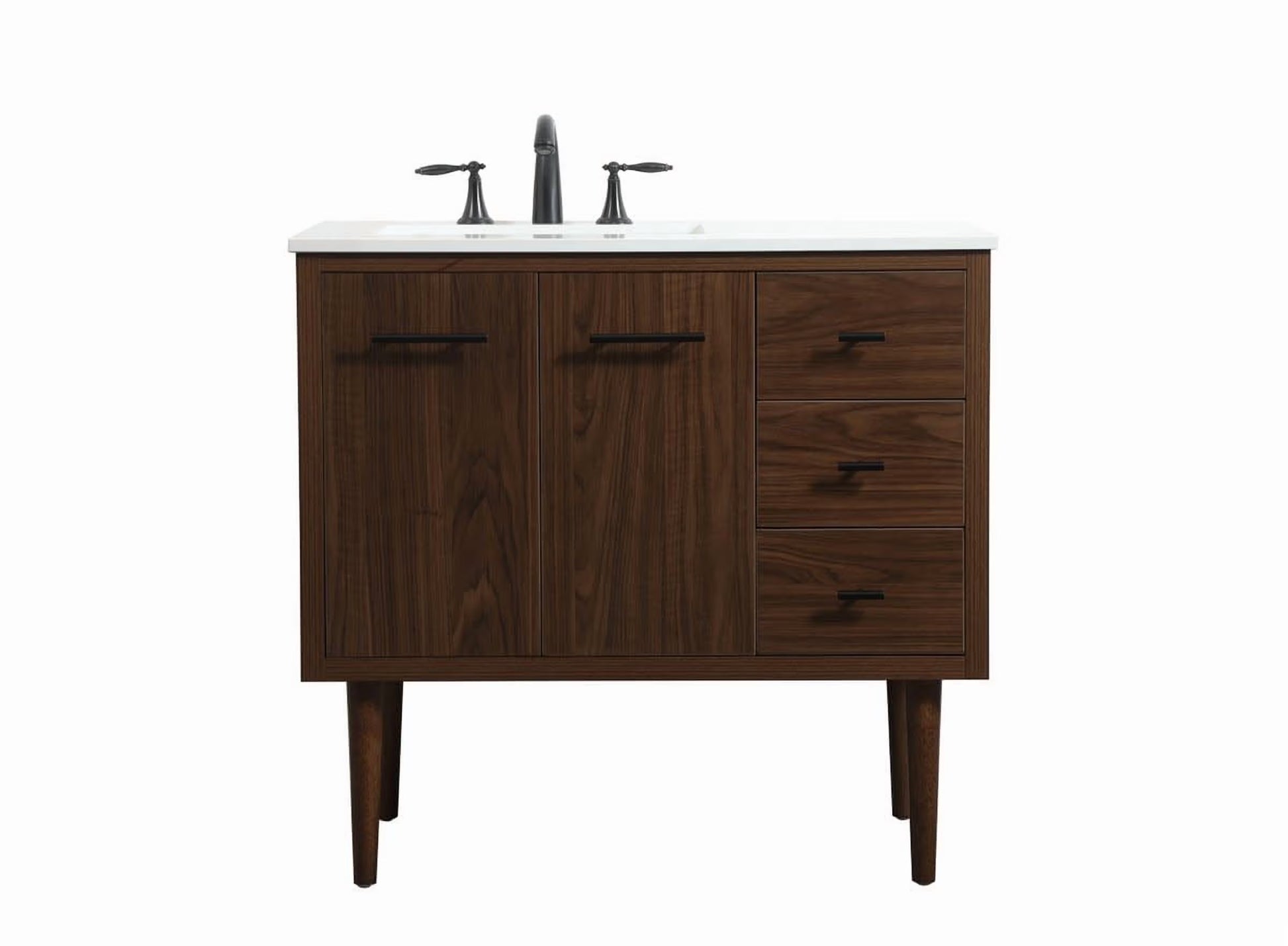 Elegant Kitchen and Bath 36 Inch Single Bathroom Vanity In Teak