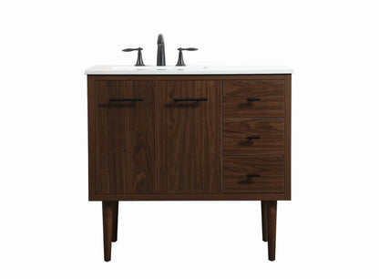 Elegant Kitchen and Bath 36 Inch Single Bathroom Vanity In Teak