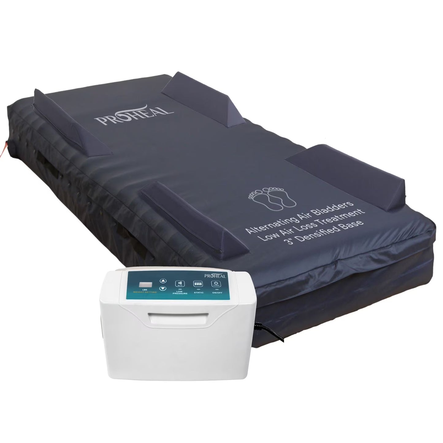 Proheal Low Air Loss Alternating Pressure Air Mattress with Pump - 3" Foam Base - 36° x 80° x 8"
