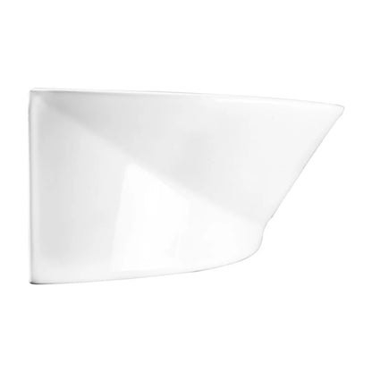 Small Wall Mounted Bathroom Sink 17" White Ceramic Oval Basin Porcelain Coated Floating Vessel Sink w/Overflow and Single Faucet Hole Renovators Supply