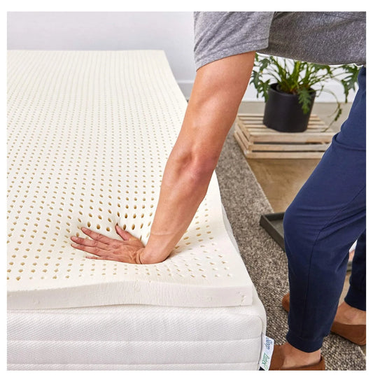 Pure Green Natural Latex Mattress Topper - Firm - 1 Inch - XL Size (GOLS Certified Organic)