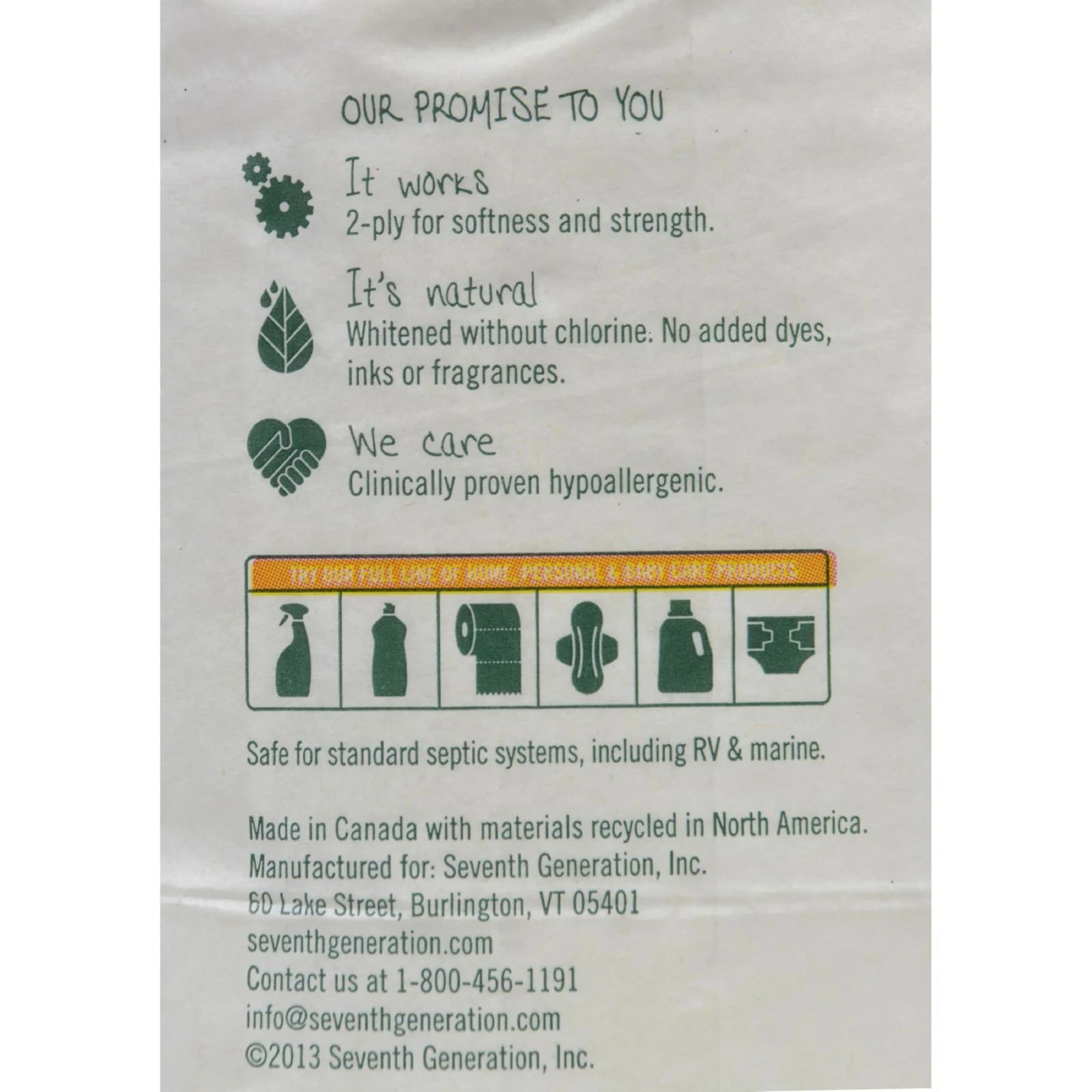 Seventh Generation White Bathroom Tissue, Toilet Paper, 500 Sheets