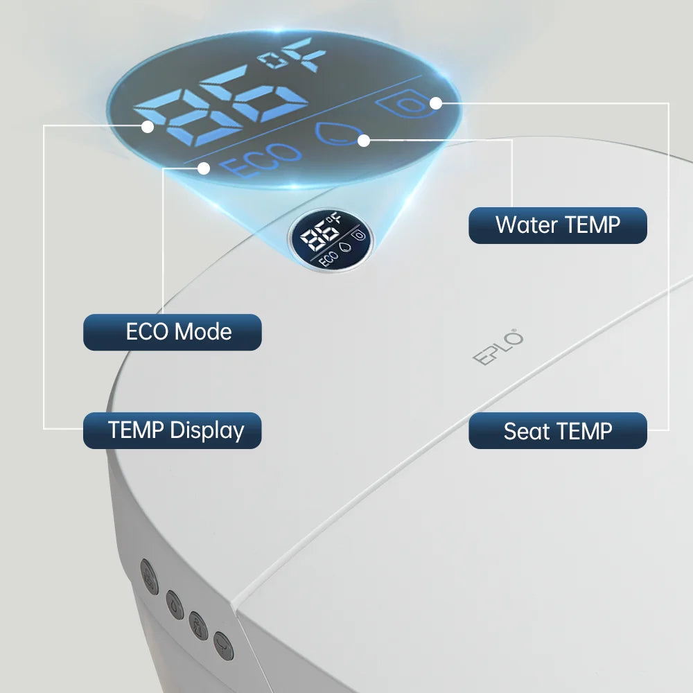 EPLO Smart Toilet Built-in Bidet Seats, 1 Piece Dual-Flush Elongated Toilet with Foot sensor Flush