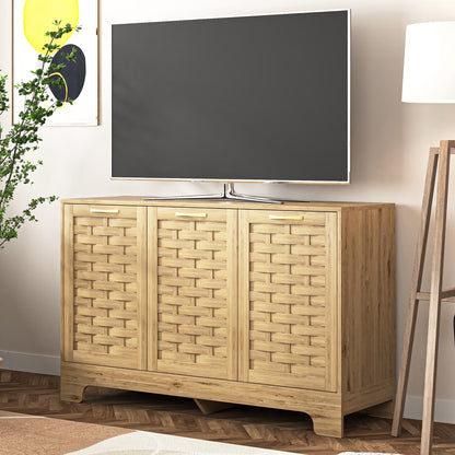 Spaco Coffee Bar Cabinet, Modern Farmhouse Buffet Sideboard with Drawer and Adjustable Shelf, Barn Door Storage Cabinet for Kitchen, Dining Room, Bathroom, Entryway