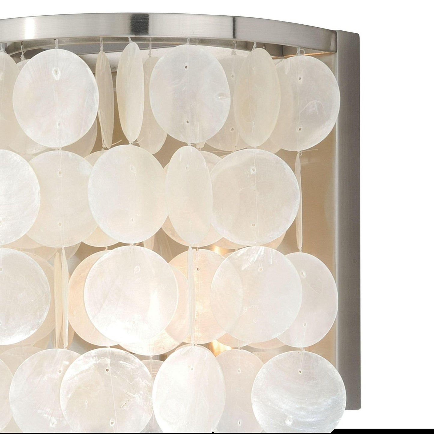 Elsa 1 Light Satin Nickel Capiz Shell Coastal Bathroom Wall Fixture