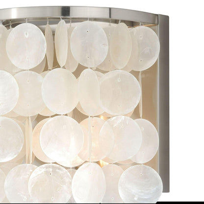 Elsa 1 Light Satin Nickel Capiz Shell Coastal Bathroom Wall Fixture