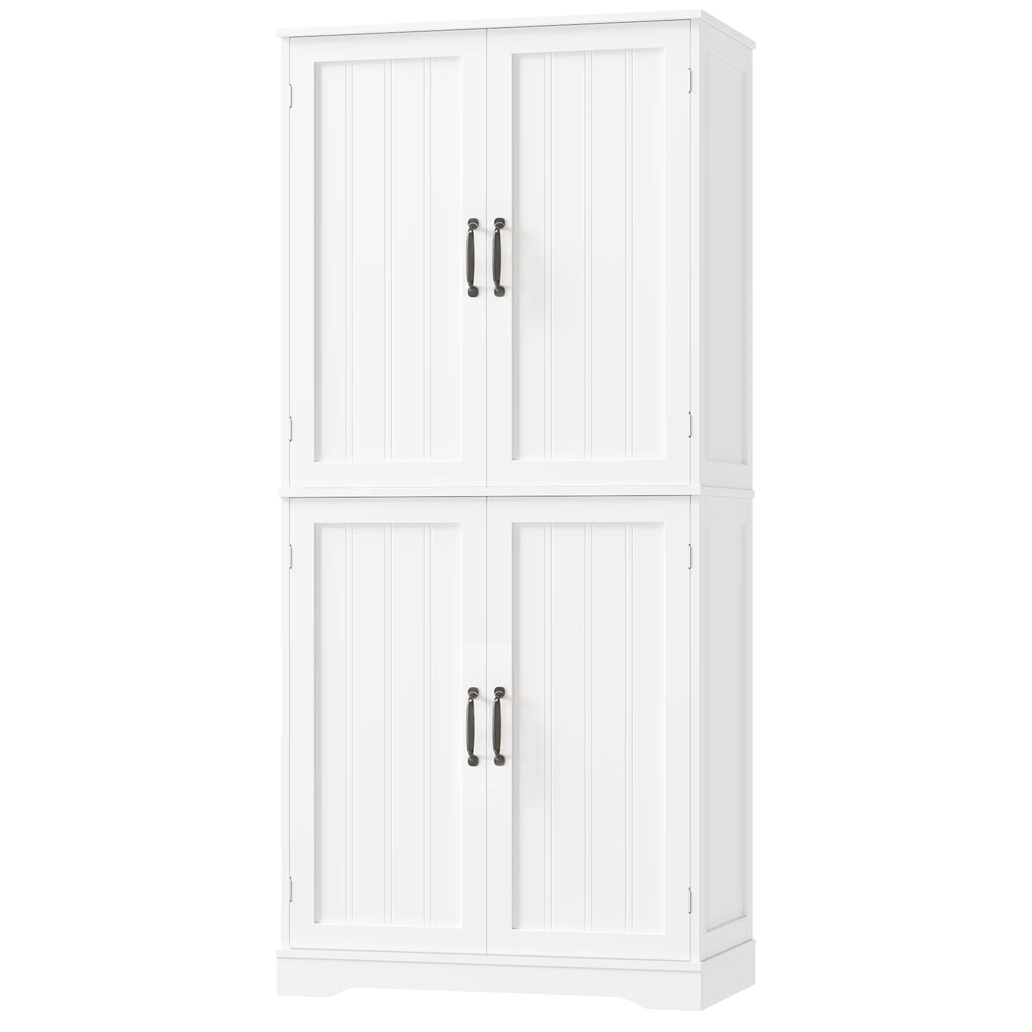 Homfa 71'' Bathroom Cabinet with 6 Storage Shelves, Freestanding Wooden Linen Cabinet for Living Room, White