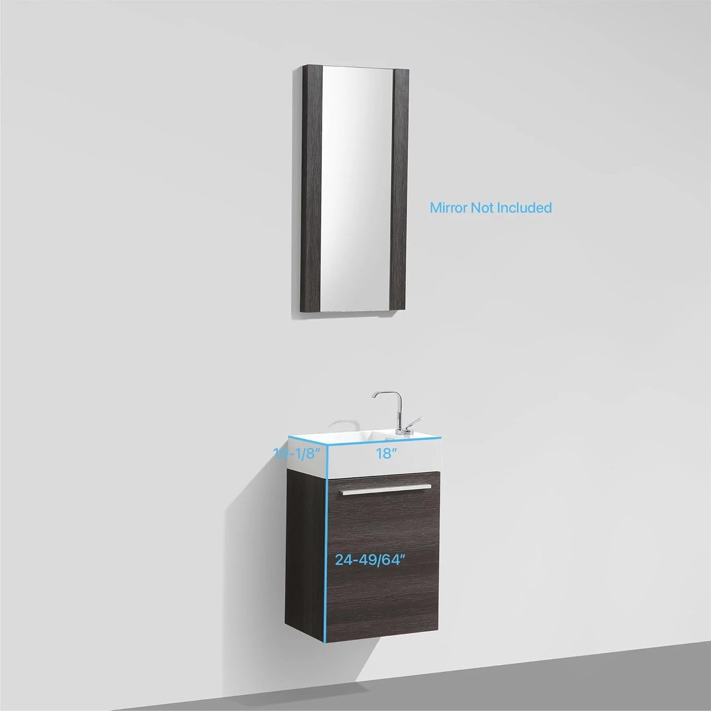 Blossom Colmar 18" Floating Bathroom Vanity w/Acrylic Sink | Navy Blue Finish | Wall Mount | Soft-Close
