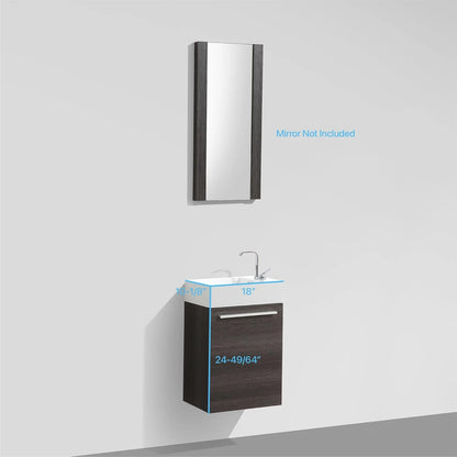 Blossom Colmar 18" Floating Bathroom Vanity w/Acrylic Sink | Navy Blue Finish | Wall Mount | Soft-Close