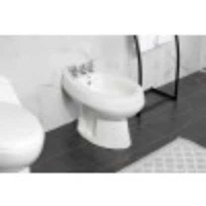 Kingston Brass KB6327SVL Serena Three-Handle Bidet Faucet with Brass Pop-Up, Brushed Brass