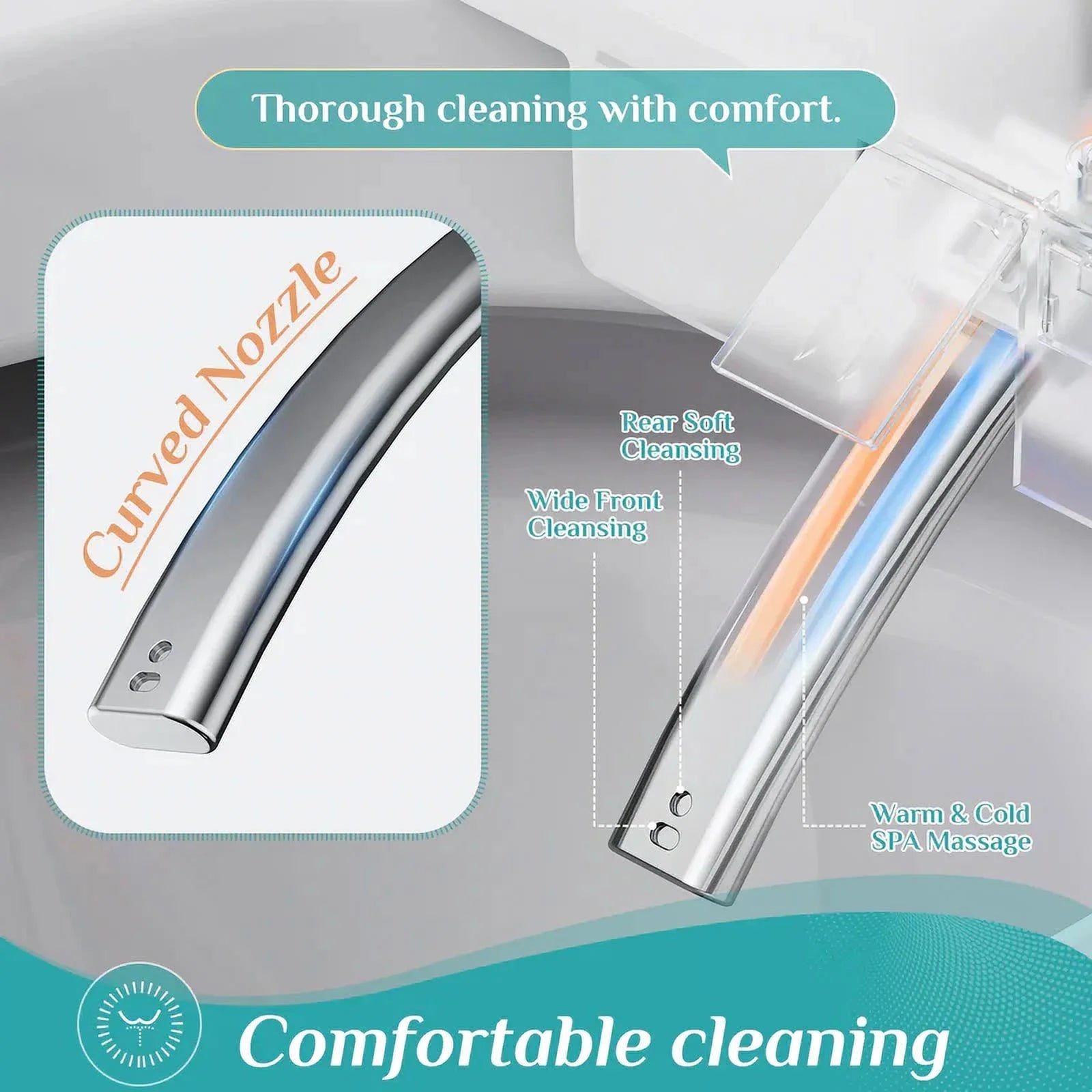 HOROW Smart Bidet Toilet 10'' Rough In with Auto open/close lid night light LED Display Off-Seat Flushing Heating Air Drying Warm Water