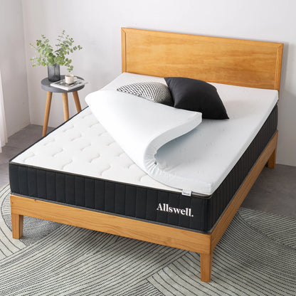 Allswell 3" Covered Memory Foam Mattress Topper, Queen