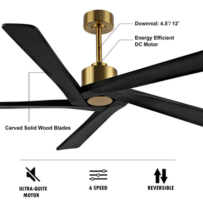 Bed Bath & Beyond WINGBO 54-inch Ceiling Fan with 5 Reversible Solid Wood Blades